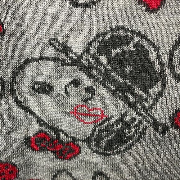 Peanuts | Snoopy Knit Skirt Medium Gray Red Smoo-chu - Picture 9 of 9
